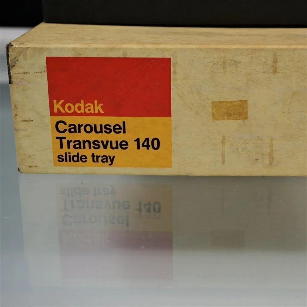 Vintage Gray Kodak Carousel Transvue 140 Slide Tray With Original Box